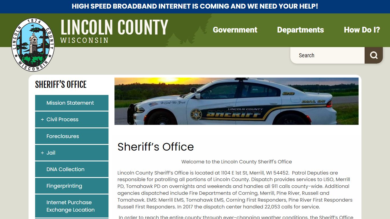 Sheriff’s Office | Lincoln County, Wisconsin